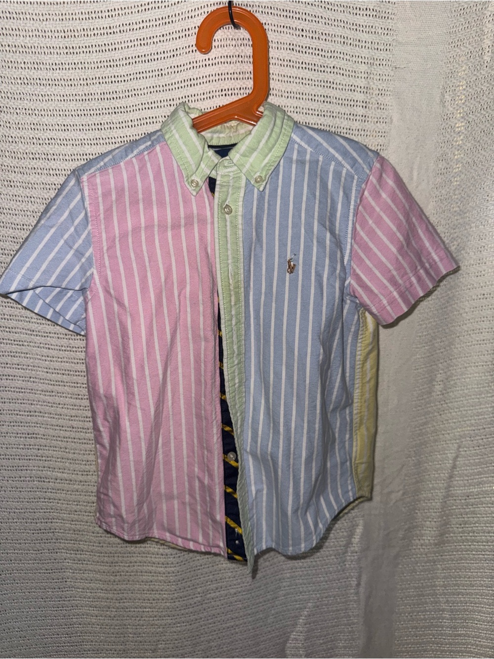 Ralph Lauren Pastel Multistripe Short-Sleeve Button-Down Shirt